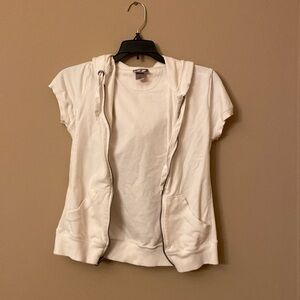 Off-white short sleeved hoodie jacket – XS